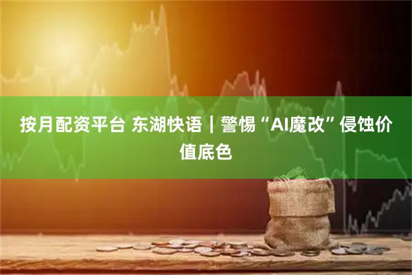 按月配资平台 东湖快语｜警惕“AI魔改”侵蚀价值底色